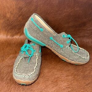 Women's Casual Canvas Shoes - Green Accents